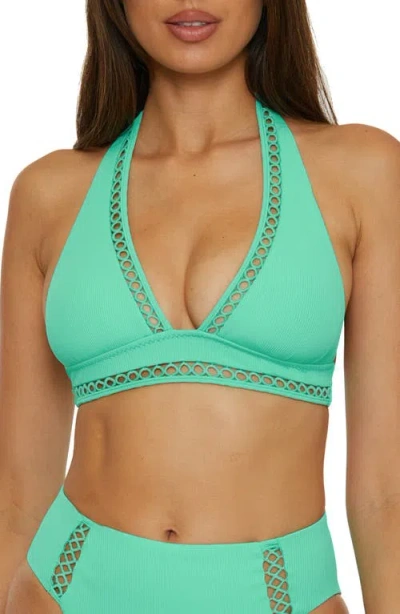 BECCA BECCA MODERN EDGE HALTER BIKINI TOP