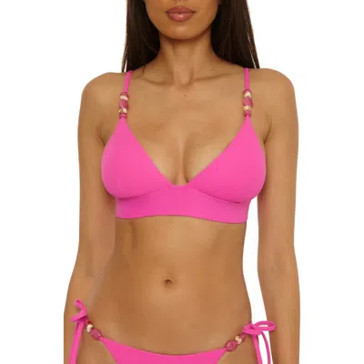 Becca Modern Edge Halter Bikini Top In Pink