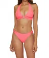 Becca Modern Edge Hipster Bikini Bottom In Coral Reef In Pink
