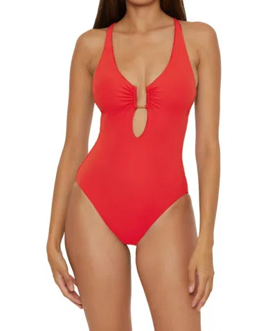 Becca Modern Edge One Piece Swimsuit In Red