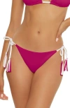 Becca Modern Edge Reversible Bikini Bottoms In Pomagranite