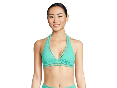 Becca Modern Edge Rib Cassidy Halter Top In Green
