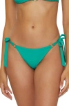 Becca Modern Edge Side Tie Bikini Bottoms In Peacock