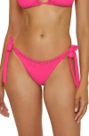 Becca Modern Edge Side Tie Bikini Bottoms In Red