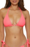 Becca Modern Edge Triangle Bikini Top In Coral Reef