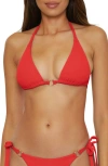 Becca Modern Edge Triangle Bikini Top In Fire