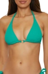 Becca Modern Edge Triangle Bikini Top In Peacock
