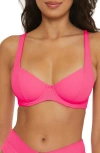Becca Modern Edge Underwire Bikini In Pink Glo