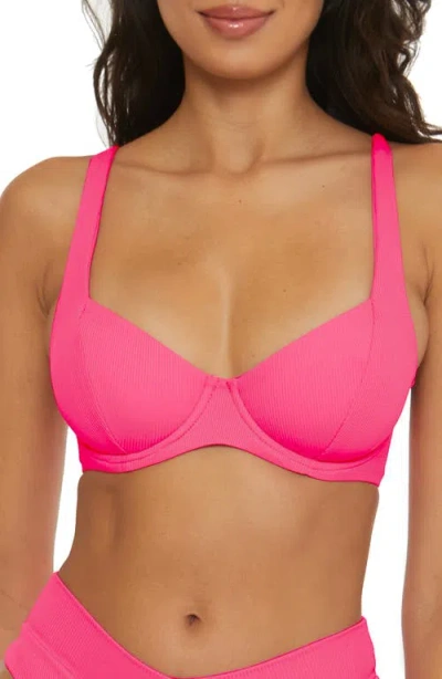Becca Modern Edge Underwire Bikini In Pink Glo