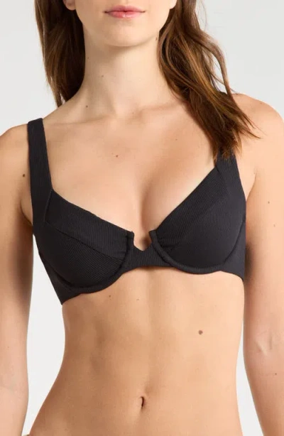 Becca Modern Edge Underwire Bikini Top In Black