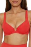 Becca Modern Edge Underwire Bikini Top In Fire