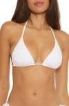 Becca Modern Reversible Rib Triangle Bikini Top In Coconut
