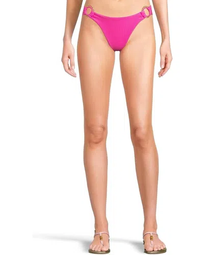Becca Monte Carlo Bikini Bottom Women's Azalea Rib Ring Hipster Buu1160 In Black