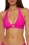 Becca Monte Carlo Halter Bikini Top In Pink