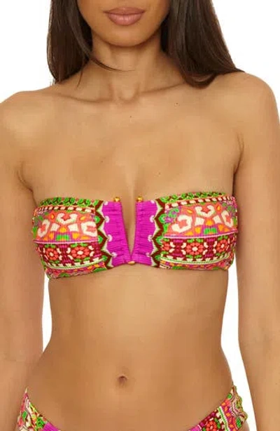 Becca Moroccan Tile V-wire Bandeau Bikini Top In Multi