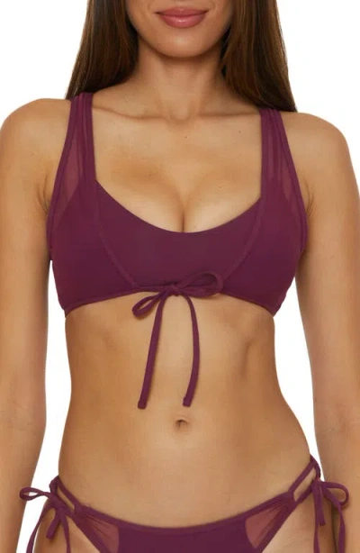 Becca Muse Layered Multifit Bikini Top In Aubergine