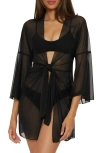 Becca Muse Mesh Cover-up Jacket In Black