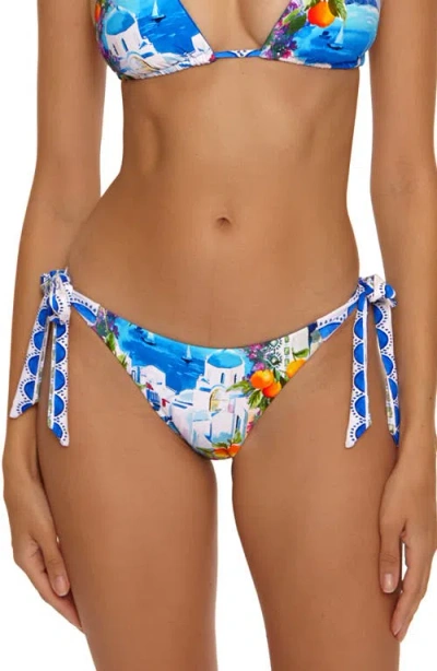 Becca Mykonos Side Tie Bikini Bottoms In Blue