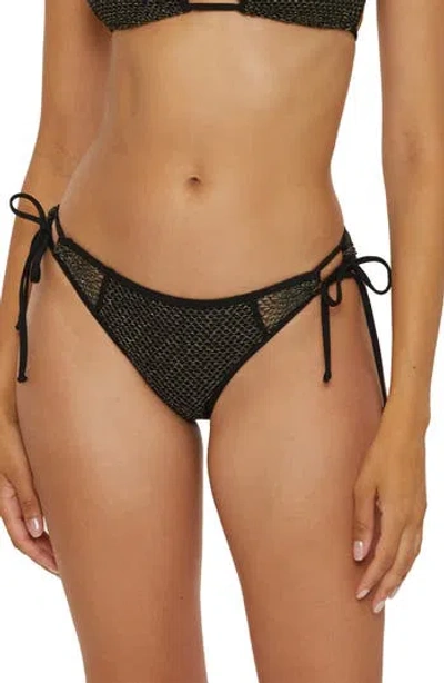 Becca Network Side Tie Hipster Bikini Bottoms In Black