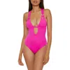 Becca O-ring One-piece Swimsuit In Pink Flambe