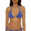 Becca On The Edge Triangle Bikini Top In Blue