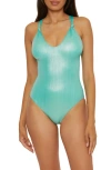 Becca Origami Cutout One-piece Swimsuit In Aqua Sea