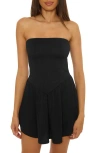 Becca Palma Strapless Cover-up Minidress In Black