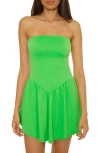 Becca Palma Strapless Cover-up Minidress In Green