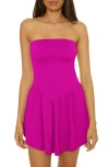 Becca Palma Strapless Cover-up Minidress In Purple
