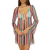Becca Paradise Metallic Knit Cover-up Tunic In Mineral Multi