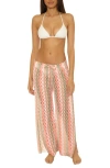 Shop Becca Paradise Open Knit Cover-up Pants In Cameo Multi