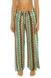 Becca Paradise Open Knit Cover-up Pants In Grass Mult