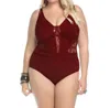 Becca Play Sheer Cut Out One Piece Swimsuit - Plus In Bed Henna In Burgundy