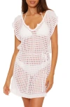 Becca Playa Open Stitch Cover-up Minidress In White