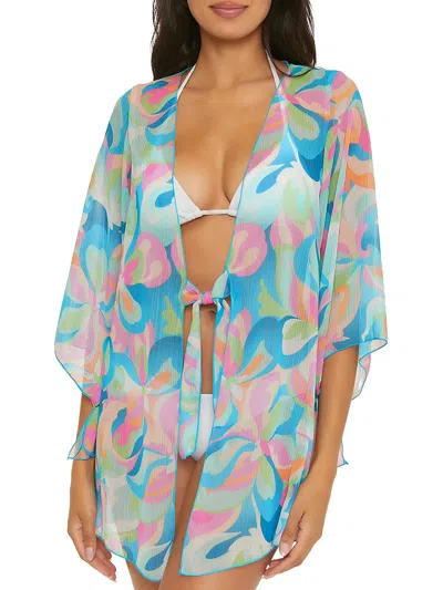 Becca Plus Womens Printed Polyester Cover-up In Multi