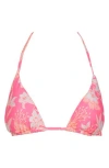 Becca Print Strappy Triangle Bikini Top In Wildflower