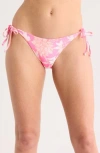 Becca Print Tie Side Bikini Bottoms In Wildflower