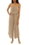 Becca Radiance Strapless Cover-up Jumpsuit In Brown