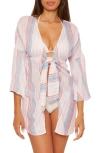 Becca Radiance V-neck Long Sleeve Cover-up Tunic In White