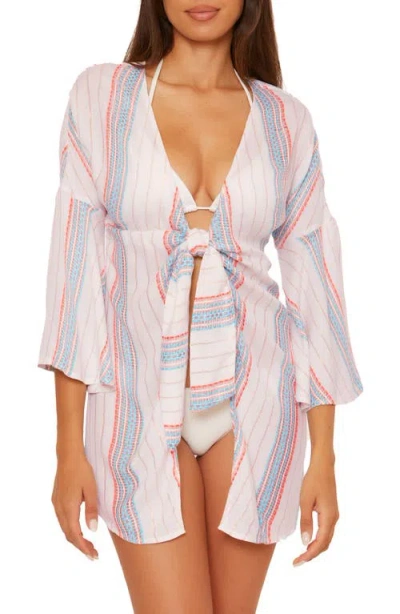 Becca Radiance V-neck Long Sleeve Cover-up Tunic In White