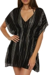 Becca Radiance Woven Cover-up Tunic In Black/multi