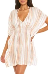 Becca Radiance Woven Cover-up Tunic In Coral Reef