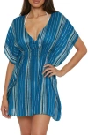 Becca Radiance Woven Cover-up Tunic In Lagoon Multi