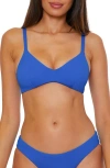 Becca Reversible Hipster Bikini Top In Ocean