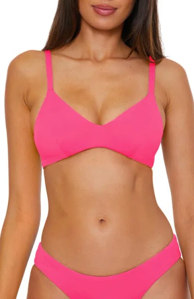 Becca Reversible Bikini Top In Pink
