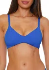 Becca Reversible Hipster Bikini Top In Ocean In Black