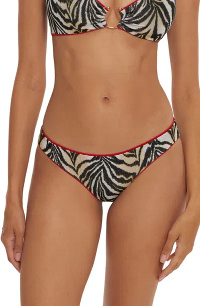 Becca Reversible Metallic Moderate Coverage Hipster Swim Bottoms In Multi
