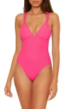 Becca Reversible One-piece Swimsuit In Pink