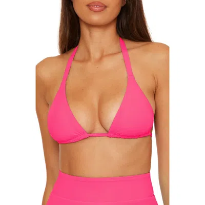 Becca Reversible Triangle Bikini Top In Pink