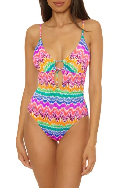 Becca Rio Metallic One-piece Swimsuit In Multi